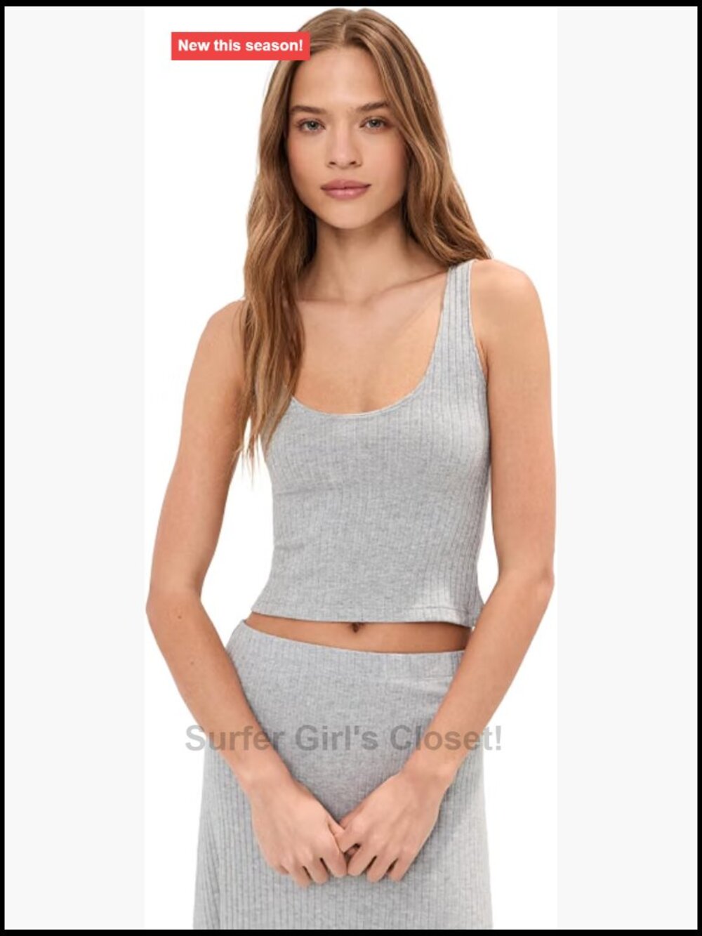 Women's Cropped Sleeveless Tank Top Scoop Neck Stretchable Lightweight Ribbed